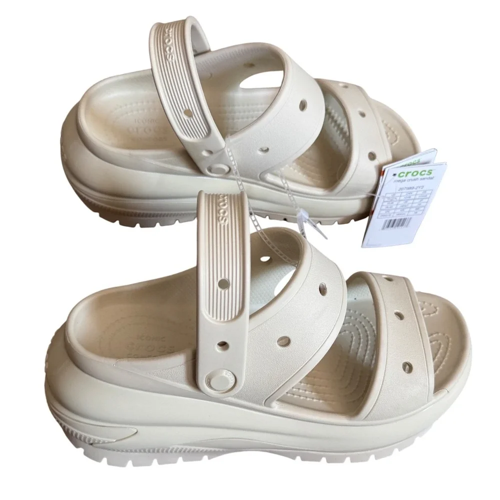 Crocs‎ Mega Crush Platform Sandals  Bone Size 9